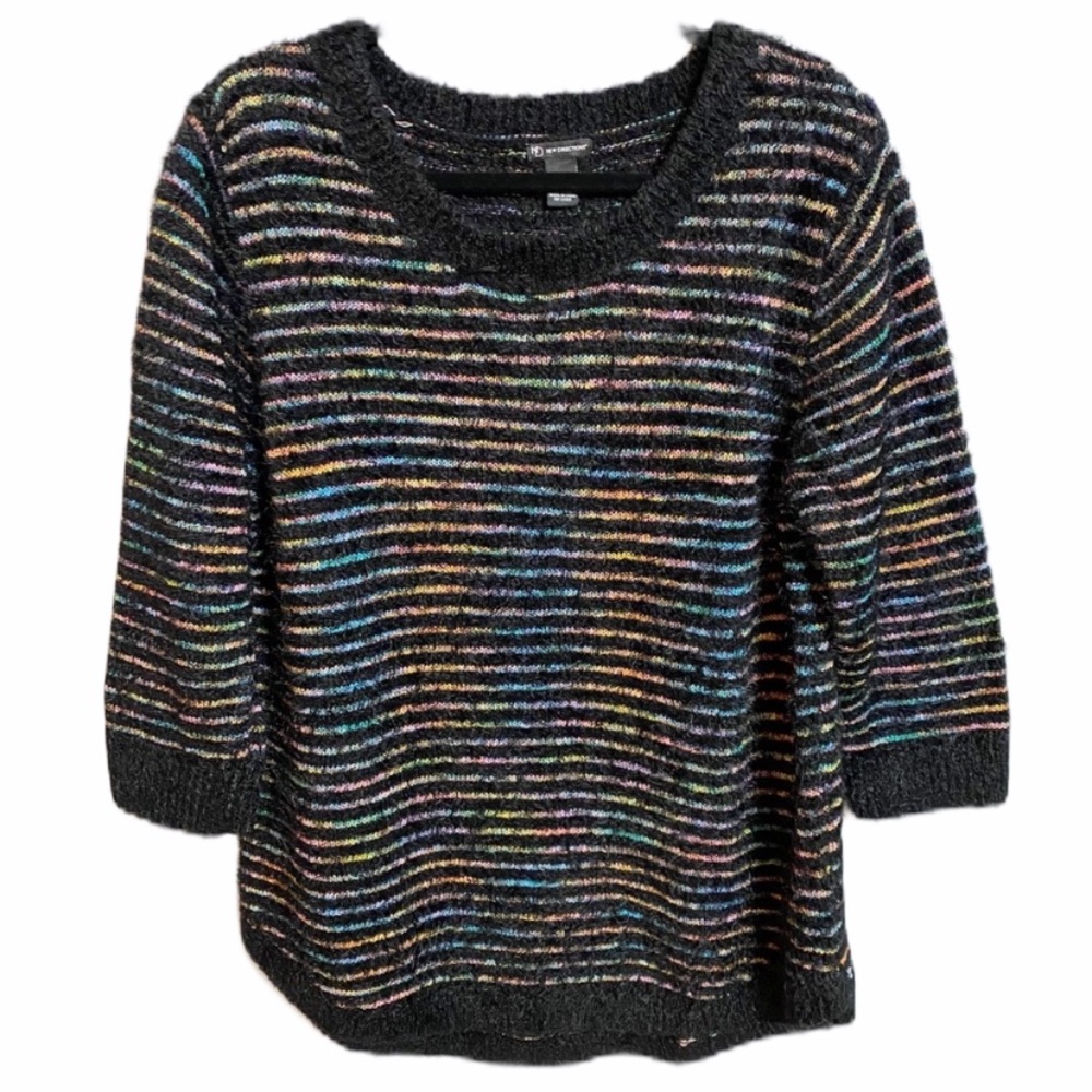 New Directions Fuzzy Rainbow Sweater